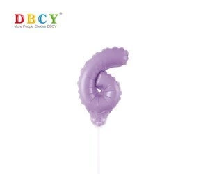Number balloon on a stick "6"
