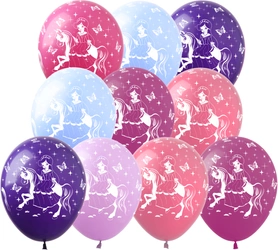 Balony gumowe z nadrukiem Księżniczka (10 szt.)