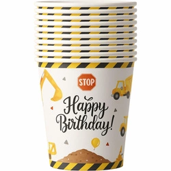 Paper cups construction Stop Happy Birthday 10 pcs