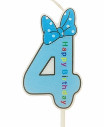 Świeca dla dzieci numer "4" niebieska