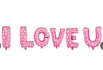 Růžové balónky I LOVE YOU (40 cm).)