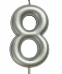 Svíčka s číslicí "8" - stříbrná