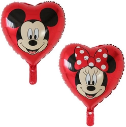 Balon foliowy Dwustronny Serce Czerwone Minnie 18" (45cm.)