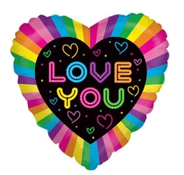 Foil Balloon Heart Love You 18" (45cm.)