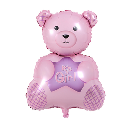 Pink Teddy Bear Foil Balloon. It's a Girl (49x75cm)