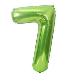 Fóliový balónek číslo "7" světle zelený (100 cm).)