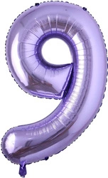 Balon Foliowy Cyferka "9" Fioletowa (100cm.)