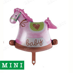 Fóliový balónek mini kůň růžový Baby