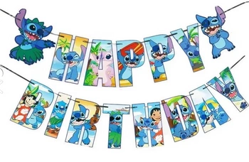 Girlanda papierowa Happy Birthday Lilo & Stitch (1 szt)