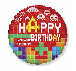 Fóliový balónek Happy Birthday 18" (45 cm), FLEXMETAL™