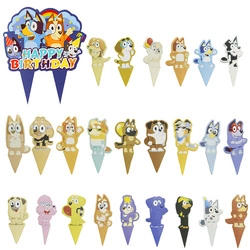 Cake toppers with Bluey theme - cute birthday decoration (24+1)