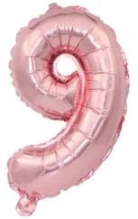 Balon Cyferka "9" Różowe złoto (40cm)