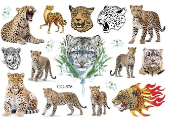 Tattoos for Kids Leopard, Tiger, Lion (1 pc)
