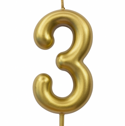 Narozeninová svíčka číslo "3" - barva šampaňského