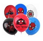 Balony gumowe z nadrukiem Spider Man (6 szt.)