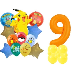 Zestaw Balonów Cyfra 9 Pokemon Balony Foliowe i Gumowe z Nadrukiem