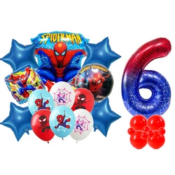 Zestaw Balonów 6 Spiderman Balony Foliowe i Gumowe z Nadrukiem