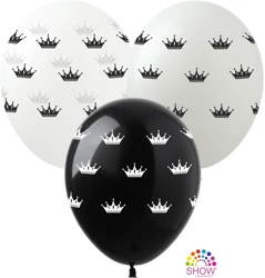Balony gumowe z nadrukiem KORONY (10 szt.)