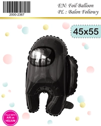 Foil Balloon 55cm. Among US, Human Black