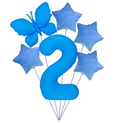Set of balloons "Blue One with Butterfly" - perfect for 2. birthday