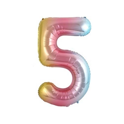 Foil Balloon Number "5" Rainbow (100cm.)