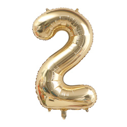 Fóliový balónek s číslem "2" Champagne (100 cm).)