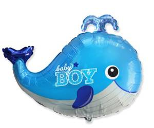 Fóliový balónek Baby Boy Whale, Flexmetal