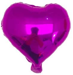 Raspberry Heart Foil Balloon 25 cm. (10 pcs)