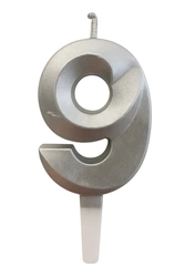 Gold candle digit "9"