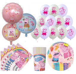 Zestaw Urodzinowy „Świnka Peppa” – Balony, Talerzyki, Kubeczki, Serwetki (55 elementów)