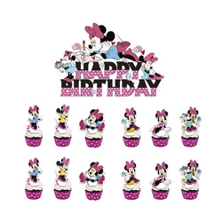 Birthday toppers with Minnie Mouse - Colorful Cake Decoration (12+1)