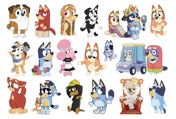 Bluey Dog Tattoos for Kids (1 pc)