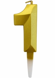 Gold candle digit "1"