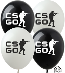 Gumové balónky s potiskem CSGO (10 ks).)