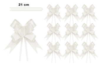Kokarda dekoracyjna błękitna z motywem serc – 21 cm (zestaw 10 szt.)
