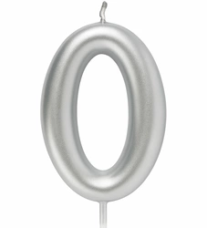 Candle Numeral "0" - Silver