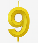 Святкова свічка золота у формі цифри "9"