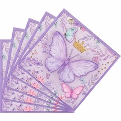 Paper napkins with purple butterfly motif 20 pcs.