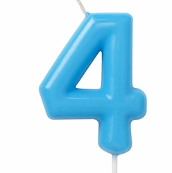 Świeczka Cyferka "4" – Niebieska