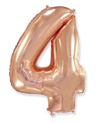 Foil Balloon Number "4" Flexmetal, Pink Gold (100cm.)
