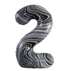 Fóliový balónek číslo "2" mramorovaný (100 cm).)