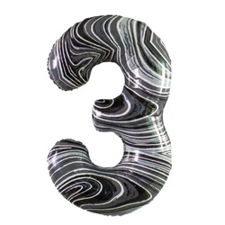 Balon Foliowy Cyferka "3" Marmurkowa (100cm.)