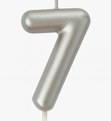 Silver birthday candle number "7" - elegance for any occasion
