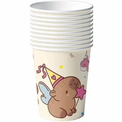 Paper cups with fairy capybara - 10 pcs.