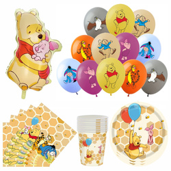 Winnie the Pooh Birthday Set - Balloons, Dishes and Decorations (53 items)