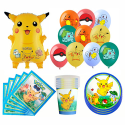 Zestaw Urodzinowy „Pokémon” – Balony, Talerzyki, Kubeczki, Serwetki (51 elementów)
