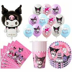 Kuromi & Melody Birthday Set Balloons Plates Cups Napkins
