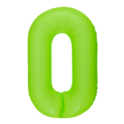 Fóliový balónek číslo "0" zelený neonový (100 cm).)