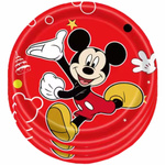 Papírové talíře Mickey Mouse - sada 10 ks. (Černá a červená)