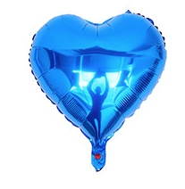 Blue Foil Heart 18" (45cm.)